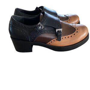 Mauro Volponi Leather Double Monk Strap Oxfords 36